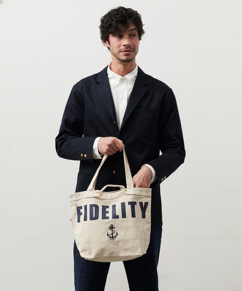 FIDELITY(フィデリティ)の「CANVAS TOTE - MEDIUM / キャンバストートバッグ(トートバッグ・メンズ・キナリ/ブラック・MEDIUM)」の5枚目の写真