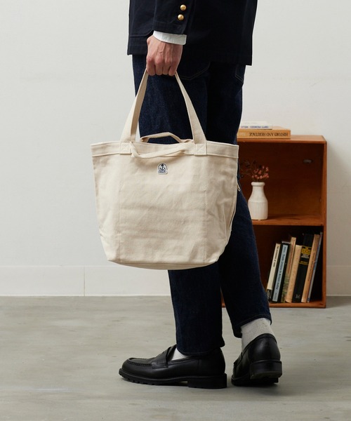 FIDELITY(フィデリティ)の「CANVAS TOTE - MEDIUM / キャンバストートバッグ(トートバッグ・メンズ・キナリ/ブラック・MEDIUM)」の6枚目の写真