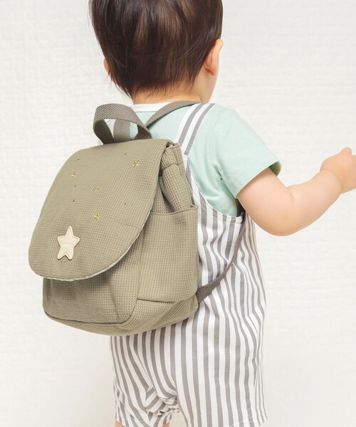 BRANSHES(ブランシェス)の「【ベビー】ベビーワッフルリュック(その他ベビー用品・キッズ・ブラウン/ピンク/アイボリー・FREE)」の1枚目の写真