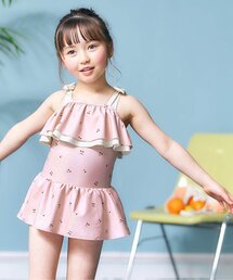 apres les cours | さくらんぼ・ひまわり柄ワンピース水着_UVカット(水着)