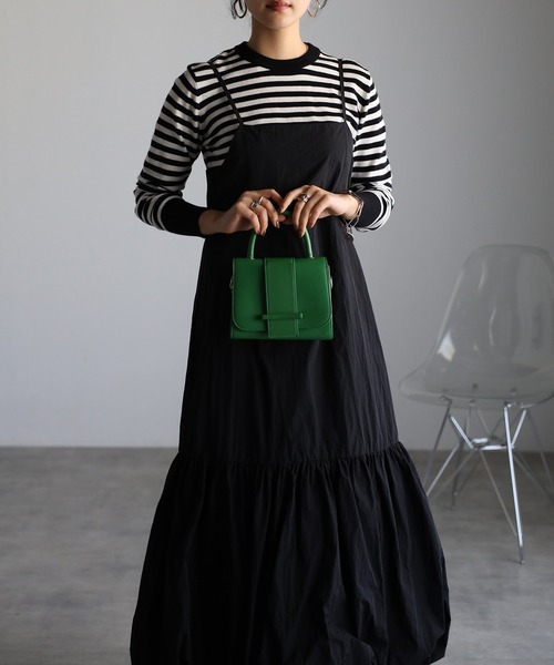 r.(アールドット)の「タフタ バルーン キャミワンピース(ジャンパースカート・レディース・ブラック/ベージュ/オフホワイト/ライトベージュ・FREE)」の13枚目の写真