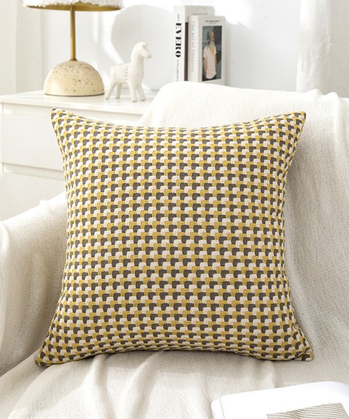 LAFFMO(ラフモ)の「クッション&クッションカバーセット 45×45(クッション/クッションカバー・レディース・アイボリー/グレー/ホワイト/イエロー・FREE)」の1枚目の写真