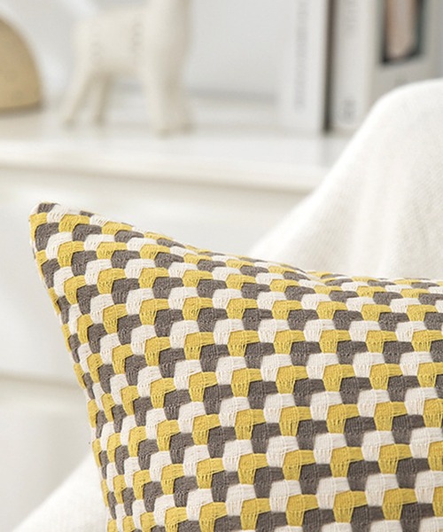 LAFFMO(ラフモ)の「クッション&クッションカバーセット 45×45(クッション/クッションカバー・レディース・アイボリー/グレー/ホワイト/イエロー・FREE)」の7枚目の写真