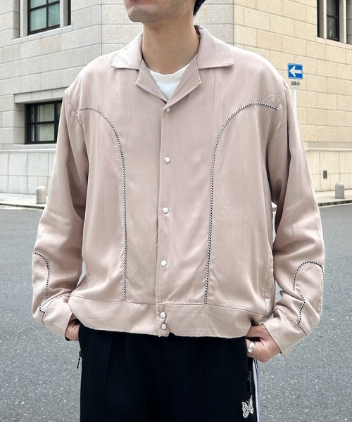 CPCM(シーピーシーエム)の「配色パイピングギャバジャケット(テーラードジャケット・メンズ・ベージュ/ブラック・MEDIUM/LARGE)」の11枚目の写真