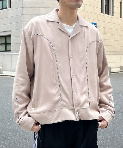 CPCM(シーピーシーエム)の「配色パイピングギャバジャケット(テーラードジャケット・メンズ・ベージュ/ブラック・MEDIUM/LARGE)」の14枚目の写真