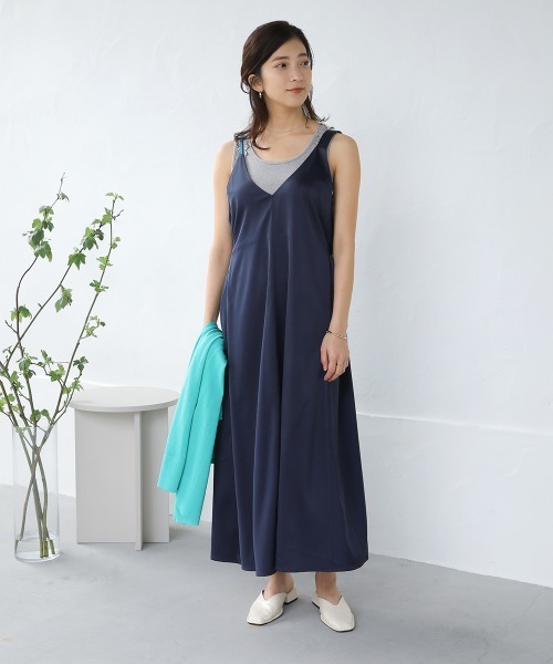 Bou Jeloud（ブージュルード）の「アシメフレアーキャミワンピース（ワンピース・レディース・ネイビー/イエロー・38）」の4枚目の写真