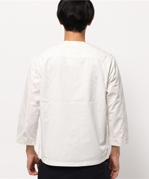 RAGEBLUE（レイジブルー）の「＜WEB限定価格＞ノーカラーZIPブルゾン7分袖/564565（ブルゾン・メンズ・オリーブ/ホワイト・LARGE/MEDIUM）」の5枚目の写真