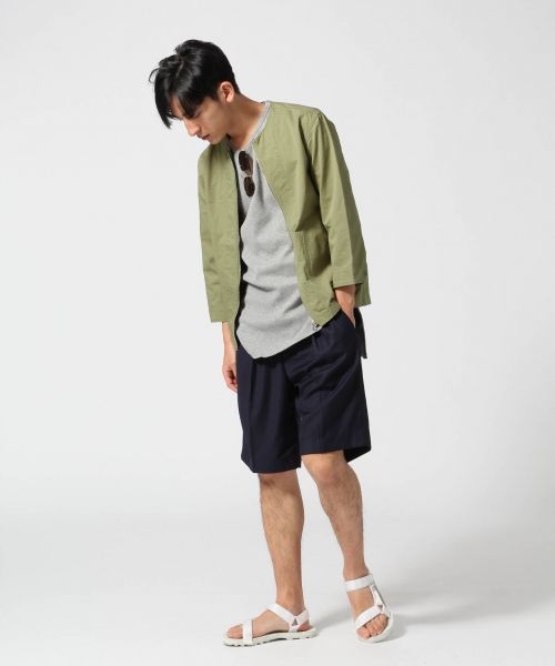 RAGEBLUE（レイジブルー）の「＜WEB限定価格＞ノーカラーZIPブルゾン7分袖/564565（ブルゾン・メンズ・オリーブ/ホワイト・LARGE/MEDIUM）」の21枚目の写真