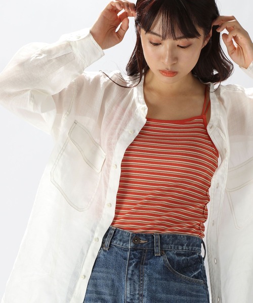 niko and...(ニコアンド)の「ルームドライ/カップ付きキャミソール(Tシャツ/カットソー・レディース・ブラック/オレンジ/ホワイト/ブルー/セージグリーン/アイボリー/スカイブルー/シャーベット・LARGE/MEDIUM)」の8枚目の写真