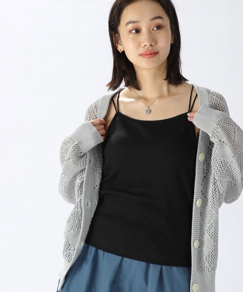 niko and...(ニコアンド)の「ルームドライ/カップ付きキャミソール(Tシャツ/カットソー・レディース・ブラック/オレンジ/ホワイト/ブルー/セージグリーン/アイボリー/スカイブルー/シャーベット・LARGE/MEDIUM)」の3枚目の写真