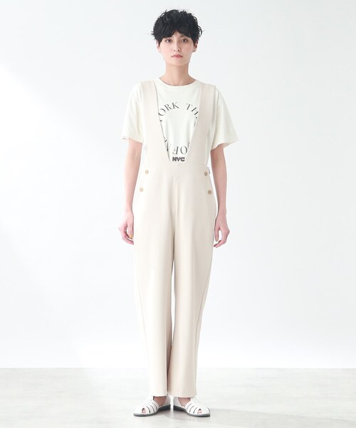 THE SHOP TK (ザ ショップ ティーケー )の「◆【1枚でサマになる/洗える】マリンテイストサロペット(サロペット/オーバーオール・レディース・ライトベージュ/ネイビー・12/13)」の7枚目の写真