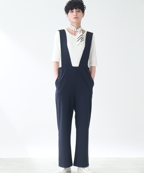 THE SHOP TK (ザ ショップ ティーケー )の「◆【1枚でサマになる/洗える】マリンテイストサロペット(サロペット/オーバーオール・レディース・ライトベージュ/ネイビー・12/13)」の15枚目の写真