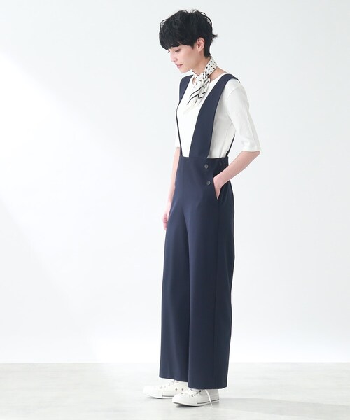 THE SHOP TK (ザ ショップ ティーケー )の「◆【1枚でサマになる/洗える】マリンテイストサロペット(サロペット/オーバーオール・レディース・ライトベージュ/ネイビー・12/13)」の17枚目の写真