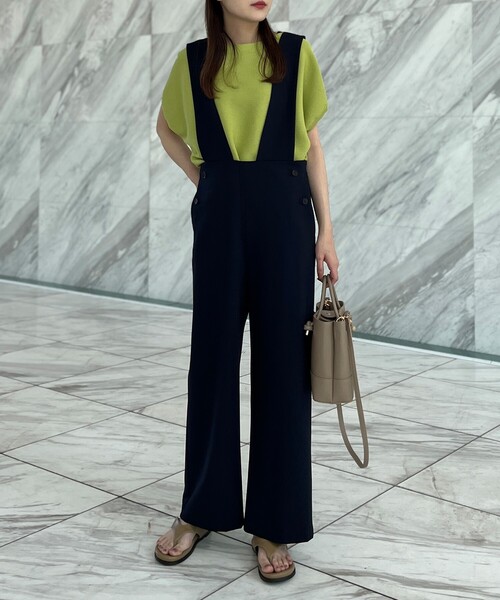 THE SHOP TK (ザ ショップ ティーケー )の「◆【1枚でサマになる/洗える】マリンテイストサロペット(サロペット/オーバーオール・レディース・ライトベージュ/ネイビー・12/13)」の1枚目の写真