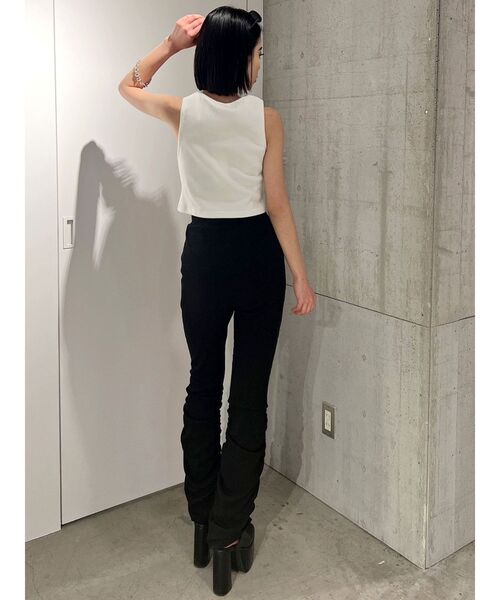 GYDA（ジェイダ）の「GG embroidery テレコタンクトップ（タンクトップ・レディース・ブラック/オフホワイト/グリーン・FREE）」の5枚目の写真