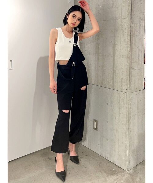 GYDA（ジェイダ）の「GG embroidery テレコタンクトップ（タンクトップ・レディース・ブラック/オフホワイト/グリーン・FREE）」の18枚目の写真