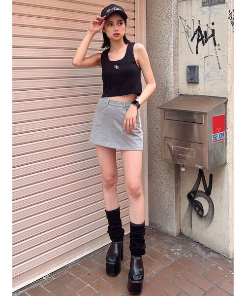 GYDA（ジェイダ）の「GG embroidery テレコタンクトップ（タンクトップ・レディース・ブラック/オフホワイト/グリーン・FREE）」の15枚目の写真