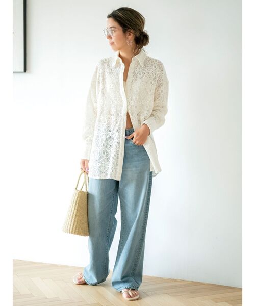 Ungrid(アングリッド)の「レースルーズシャツ(シャツ/ブラウス・レディース・オフホワイト/オレンジ系その他・FREE)」の15枚目の写真