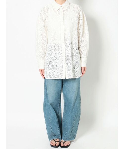 Ungrid(アングリッド)の「レースルーズシャツ(シャツ/ブラウス・レディース・オフホワイト/オレンジ系その他・FREE)」の5枚目の写真