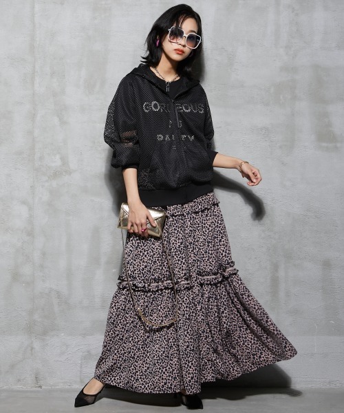GEVS.(ジェイヴィス)の「<大きいサイズ> メッシュジップアップパーカー GEVS.(パーカー・レディース・ブラック/オフホワイト・3L/L/LL/5L/4L)」の22枚目の写真