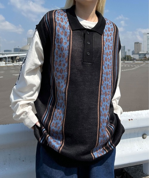 sedacle（セダクル）の「レオパードポロニットベスト（ベスト）」 - WEAR