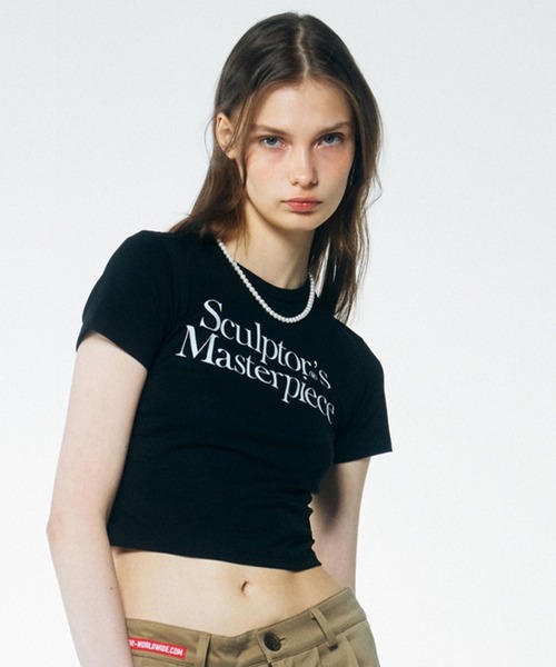 SCULPTOR（スカルプター）の「Masterpiece Crop Tee/マスターピースクロップT（Tシャツ/カットソー・レディース・ライトグリーン/ホワイト/ブラック・MEDIUM/SMALL）」の5枚目の写真