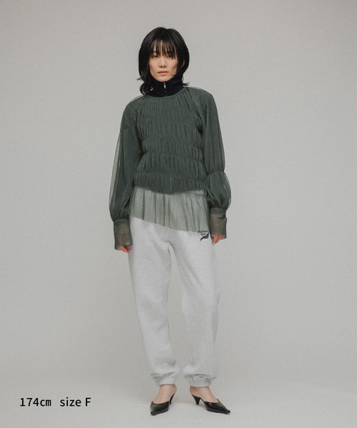 M TO R（ムウトアール）の「［BLOUSE］SHIRRED TULLE BLOUSE（シャツ/ブラウス・レディース・ブラック/ピンク/イエロー/モスグリーン・FREE）」の9枚目の写真