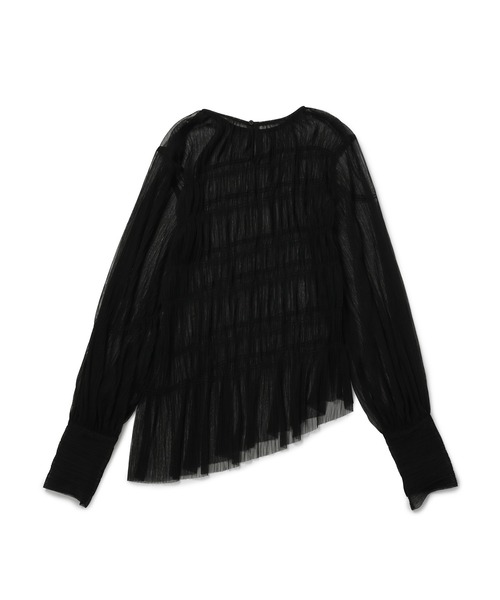 M TO R（ムウトアール）の「［BLOUSE］SHIRRED TULLE BLOUSE（シャツ/ブラウス・レディース・ブラック/ピンク/イエロー/モスグリーン・FREE）」の14枚目の写真