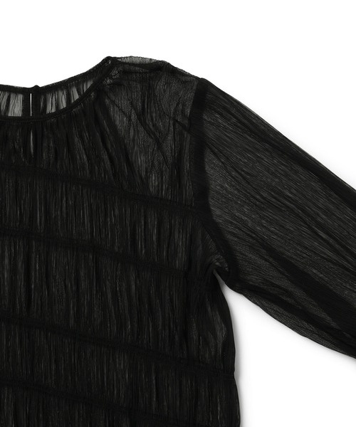 M TO R（ムウトアール）の「［BLOUSE］SHIRRED TULLE BLOUSE（シャツ/ブラウス・レディース・ブラック/ピンク/イエロー/モスグリーン・FREE）」の7枚目の写真