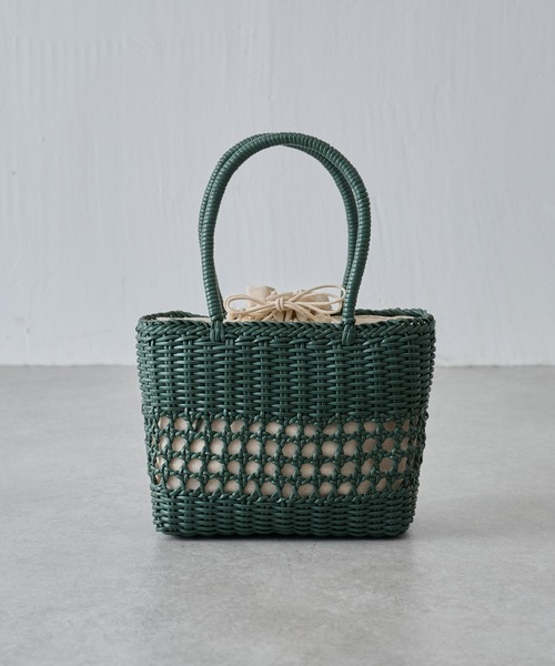 BEARDSLEY（ビアズリー）の「メッシュトート（トートバッグ・レディース・グリーン/ダークブラウン・FREE）」の13枚目の写真