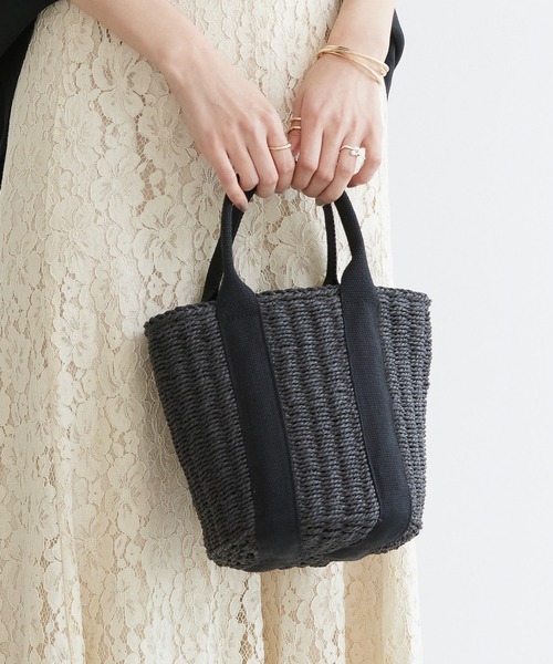 AMERICAN HOLIC（アメリカンホリック）の「カゴＢＡＧ（ハンドバッグ・レディース・ブラック/ベージュ・FREE）」の2枚目の写真