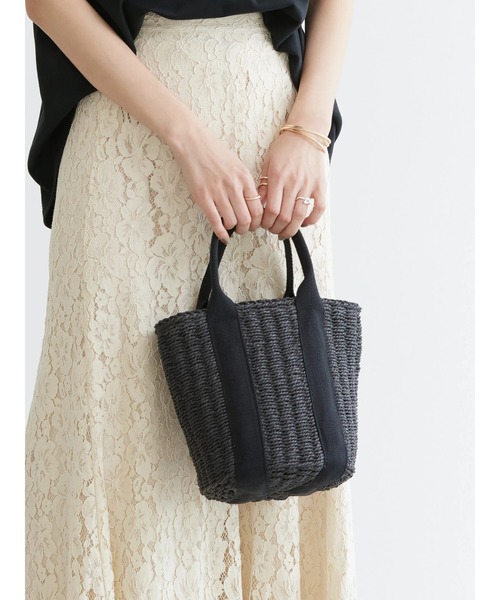 AMERICAN HOLIC（アメリカンホリック）の「カゴＢＡＧ（ハンドバッグ・レディース・ブラック/ベージュ・FREE）」の3枚目の写真