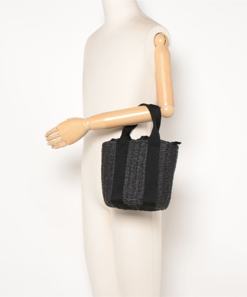 AMERICAN HOLIC（アメリカンホリック）の「カゴＢＡＧ（ハンドバッグ・レディース・ブラック/ベージュ・FREE）」の4枚目の写真