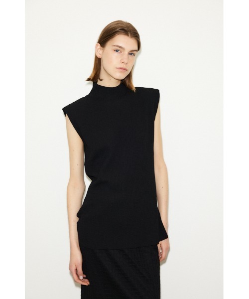 THROW by SLY（スローバイスライ）の「THROW PADDED H/N RIB TOPS パデッド ハイネック リブ トップス ドライタッチ スタンドネック セットアップ可能（Tシャツ/カットソー・レディース・ブラック/ライトブルー/アイボリー・FREE）」の3枚目の写真