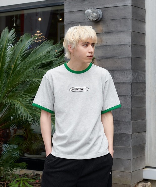FCMM(エフシーエムエム)の「【日本限定アイテム】RINGER S/S TEE/リンガーショートスリーブT(Tシャツ/カットソー・メンズ・グレー/グリーン/ホワイト・LARGE/MEDIUM)」の2枚目の写真