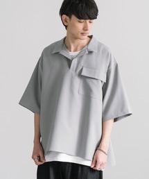 オーバーサイズ プルオーバー スキッパー半袖シャツ