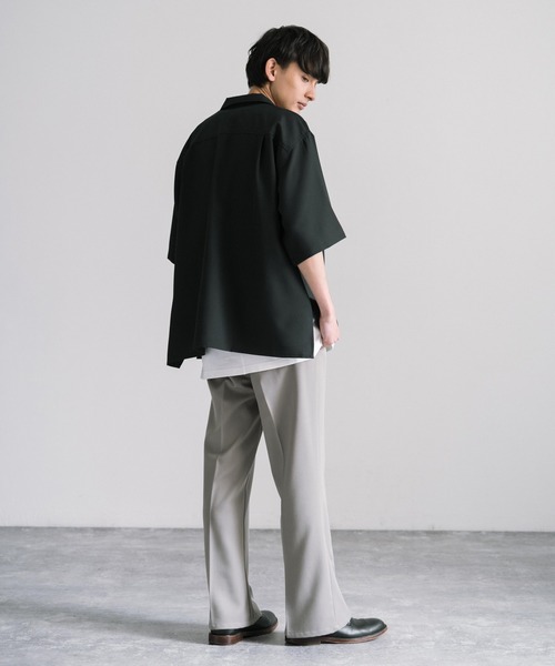 Rocky Monroe(ロッキーモンロー)の「オーバーサイズ プルオーバー スキッパー半袖シャツ(シャツ/ブラウス・メンズ・ライトグリーン/ライトグレー/ホワイト/ブラック/ブルー・M/L/XL)」の17枚目の写真