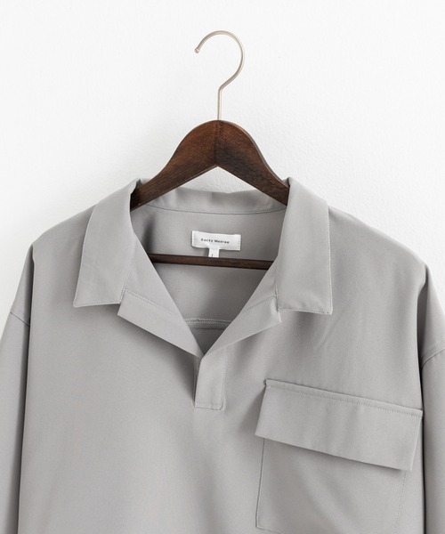 オーバーサイズ プルオーバー スキッパー半袖シャツ（シャツ/ブラウス