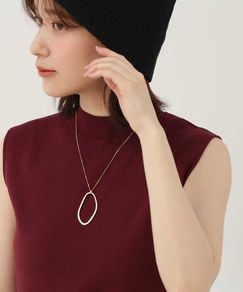 N.（N. Natural Beauty Basic）（エヌエヌナチュラルビューティーベーシック）の「オーバルポイントロングネックレス（ネックレス・レディース・シルバー/ゴールド・FREE）」の2枚目の写真