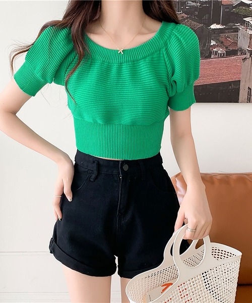 NinaetLina(ニナエリナ)の「オフショルカットソー(Tシャツ/カットソー・レディース・ネイビー/ブラック/ホワイト/グリーン・FREE)」の11枚目の写真