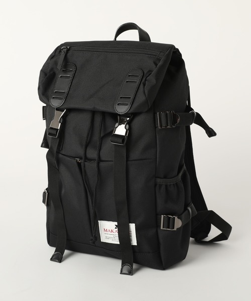 MAKAVELIC(マキャベリック)の「DOUBLE BELT PMD MIX DAYPACK(バックパック/リュック・メンズ・ネイビー系/ブラック・F)」の2枚目の写真