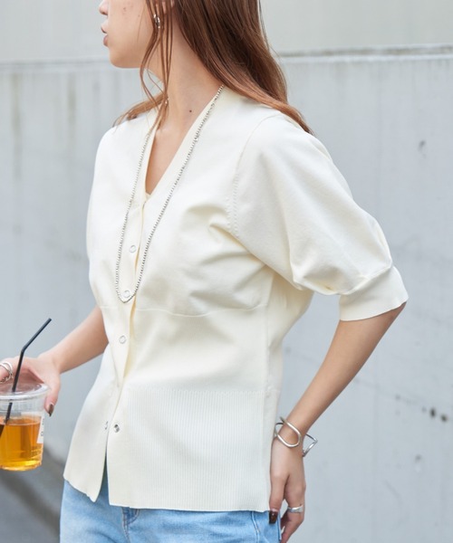 COLONY 2139（コロニートゥーワンスリーナイン）の「エステルヤーンコルセットカーディガン（カーディガン/ボレロ・レディース・アイボリー/ブラック/ライム・FREE）」の2枚目の写真