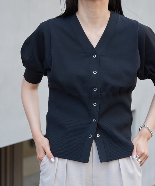 COLONY 2139（コロニートゥーワンスリーナイン）の「エステルヤーンコルセットカーディガン（カーディガン/ボレロ・レディース・アイボリー/ブラック/ライム・FREE）」の6枚目の写真