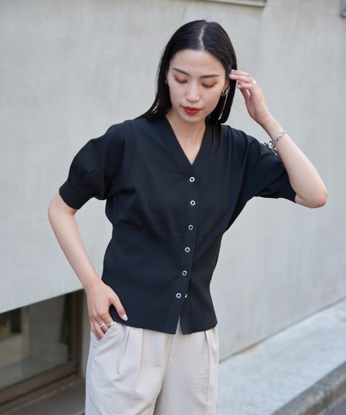 COLONY 2139（コロニートゥーワンスリーナイン）の「エステルヤーンコルセットカーディガン（カーディガン/ボレロ・レディース・アイボリー/ブラック/ライム・FREE）」の5枚目の写真