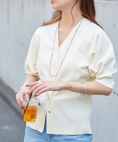 COLONY 2139（コロニートゥーワンスリーナイン）の「エステルヤーンコルセットカーディガン（カーディガン/ボレロ・レディース・アイボリー/ブラック/ライム・FREE）」の16枚目の写真