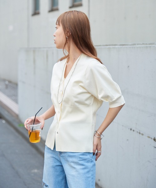 COLONY 2139（コロニートゥーワンスリーナイン）の「エステルヤーンコルセットカーディガン（カーディガン/ボレロ・レディース・アイボリー/ブラック/ライム・FREE）」の17枚目の写真