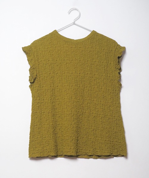 Crisp（クリスプ）の「ジャカードフリルフレンチブラウス（シャツ/ブラウス・レディース・グリーン/ホワイト/ブルー・FREE）」の7枚目の写真