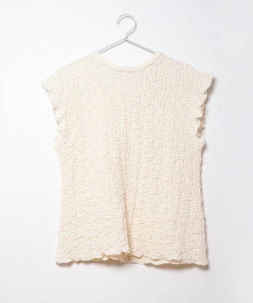 Crisp（クリスプ）の「ジャカードフリルフレンチブラウス（シャツ/ブラウス・レディース・グリーン/ホワイト/ブルー・FREE）」の8枚目の写真