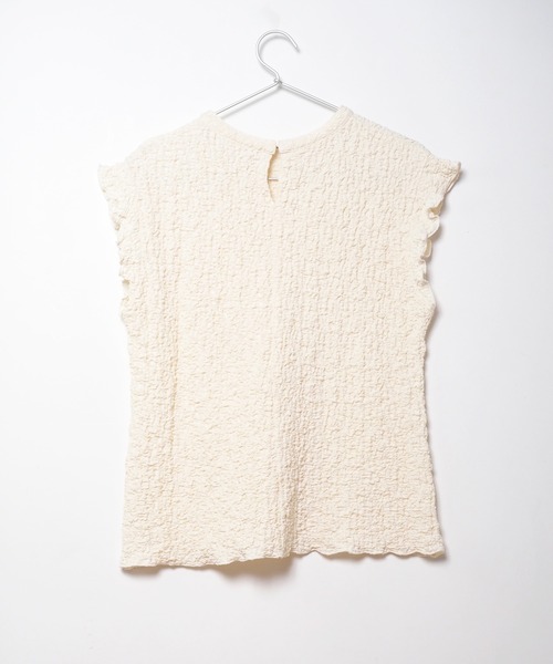 Crisp（クリスプ）の「ジャカードフリルフレンチブラウス（シャツ/ブラウス・レディース・グリーン/ホワイト/ブルー・FREE）」の9枚目の写真