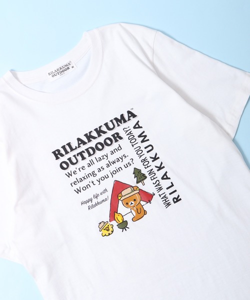 FUNALIVE(ファンアライブ)の「リラックマ アウトドア Tシャツ 半袖(Tシャツ/カットソー・レディース・ネイビー/ホワイト/ブラック/カーキ/ホワイト系その他/杢グレー・M/L/LL)」の3枚目の写真